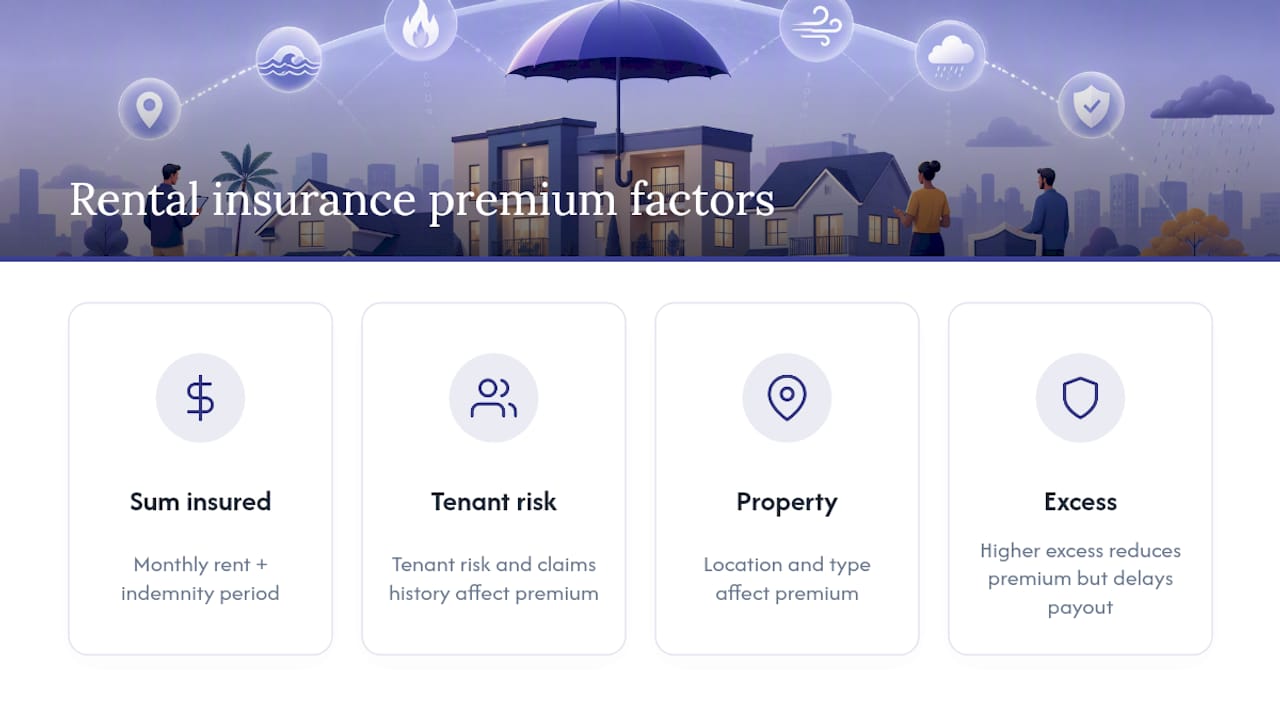 Diagram of rental insurance premium factors