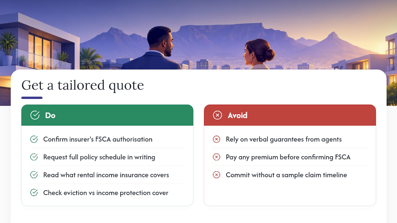 Get a tailored rental income insurance quote — overview diagram