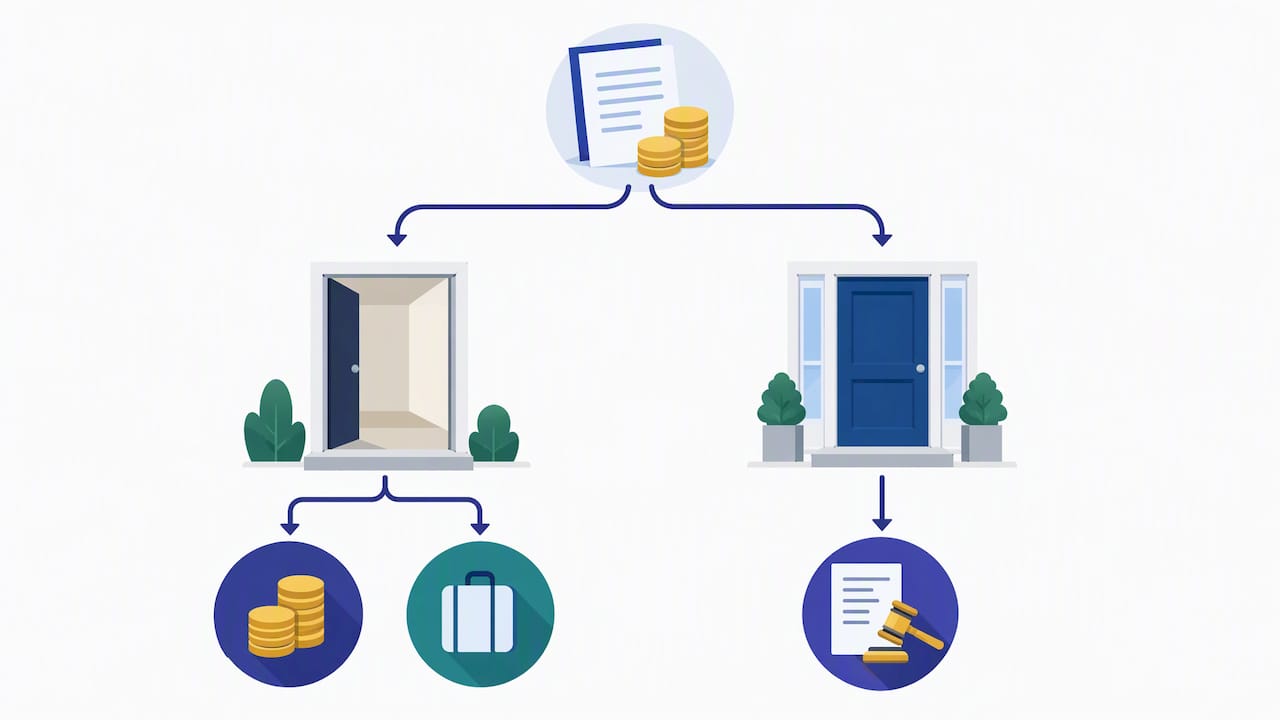 Two rental arrears scenarios and their cover pathways