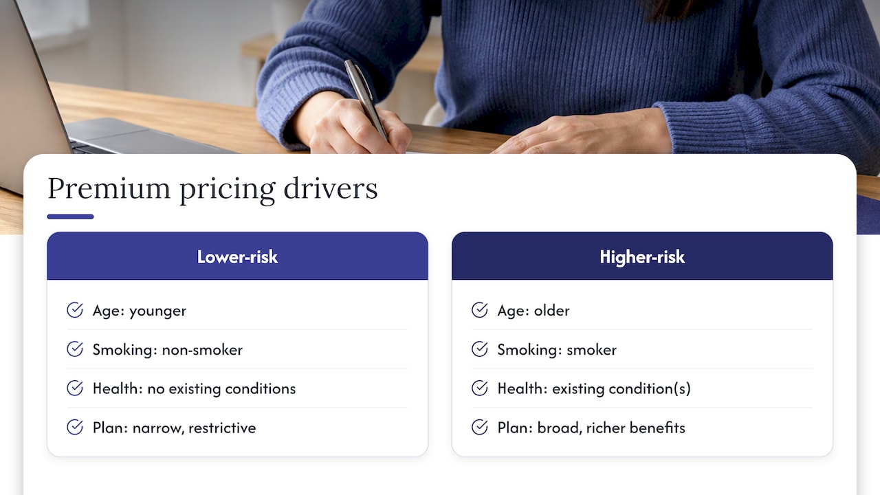 What actually moves a health insurance premium — overview diagram